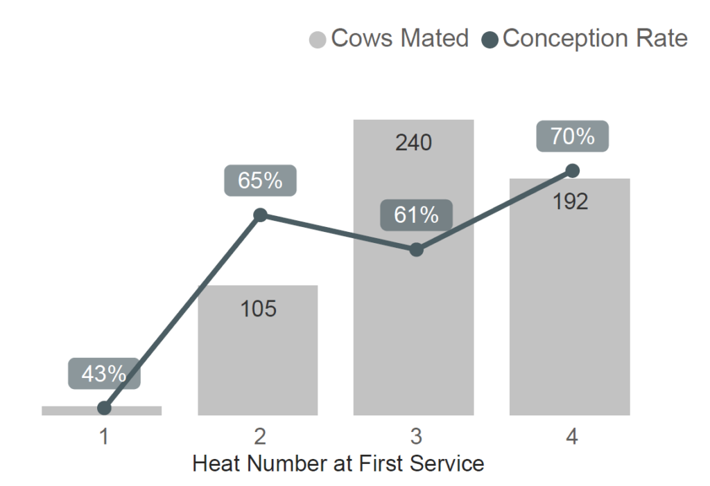 CowSMart Graph showing a rise in concerption rates